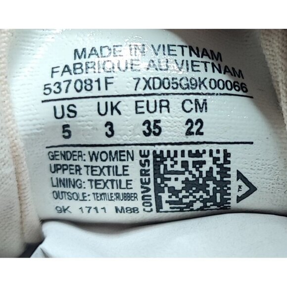 Converse Women's Chuck Taylor Shoreline Sneaker Black White Shoes Size 5 - Picture 7 of 8